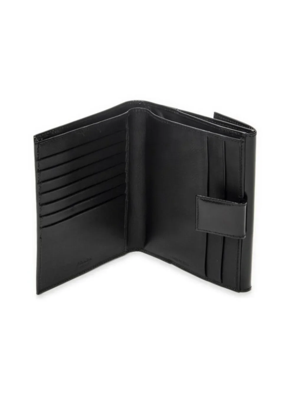 Prada Bifold Wallet Black Spazzolato Patent Leathera